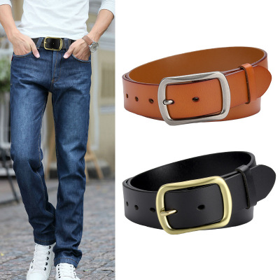 Belt Men's Leather Pin Buckle Belt Men's Korean-Style Fashionable Pant Belt Casual All-Match Young and Middle-Aged Factory Direct Sales