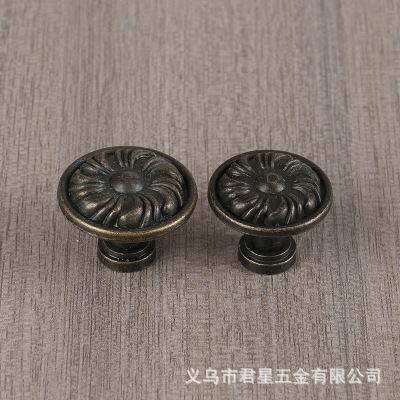 Pull Ring Hardware Single Hole Vintage Drawer Handle Alloy Furniture Cabinet Door Hanging Ring Handle Ring Antique Pull Head Drawer