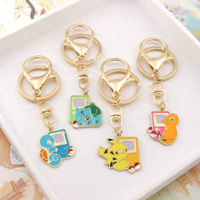 Japanese Cute Cartoon Pet Game Machine Keychain Unique Creative Simple Student Schoolbag Car Key Pendant