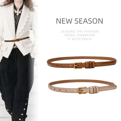 New Belt Fashionable All-Match Thin Belt Korean Style Simple Vintage Belt Belt with Jeans Strap Belt for Women Wholesale