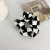 Chessboard Plaid Hair Accessories Black and White Plaid Large Intestine Circle Net Red Rubber Band Hair Ring Fabric Tie-up Hair Head Rope Korean Style Headdress Women