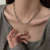 INS Cold Style Titanium Steel Double-Layer Necklace for Women 2022 New Trendy Hip Hop Light Luxury Minority Sweater Chain Accessories