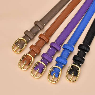 Women's Leather Belt Women's Leather Belt Japanese Character Decorative Pin Buckle All-Matching Women's Belt Student Pant Belt Female Wholesale