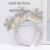 Rl569 New Christmas Ball Feather Headband White Snowflake with Light Hair Accessories Elf Foot Inverted Headband Crafts