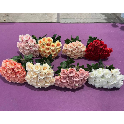 18 Roses Bridal Bouquet Wedding Celebration Decoration Bridal Artificial Flower Home High-End Export Factory Wholesale