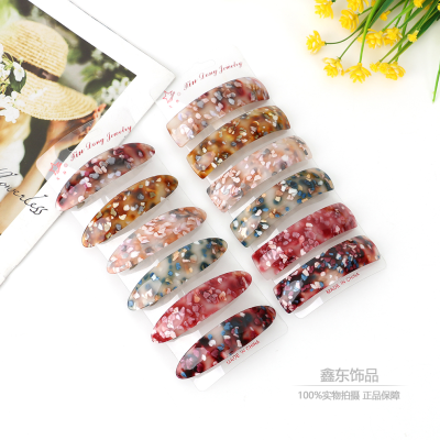 Korean Hair Accessories Cute Refreshing Sweet Cool Barrettes Acrylic Spring Clip Bar Clip Side Clip Pattern Wave Smooth