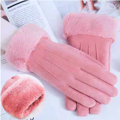 Dralon Thermal Gloves Adult Fleece-Lined Self-Heating Autumn and Winter Electric Car Riding Windproof Touch Screen Suede Gloves