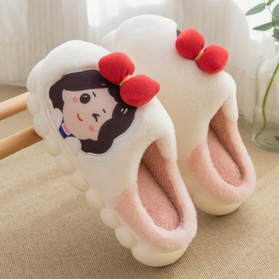 Ruiliya Cute Little Princess Cotton Slippers Women's Autumn and Winter New Outdoor Home Indoor Soft Bottom Non-Slip Slippers Wholesale