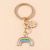 INS Sweet Loving Heart Rainbow Keychain Girl Heart Flower Daisy Handbag Bag Ornaments Accessories Pendant