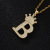 26 English New Women's Letter Fashion Crown Pendant Necklace Stainless Steel Bracelet Zircon Letter Pendant Jewelry