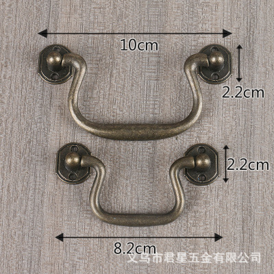 Zinc Alloy Handle Pull Buckle Pull Ring New Desk Drawer Handle Screw Fixed Antique Handle