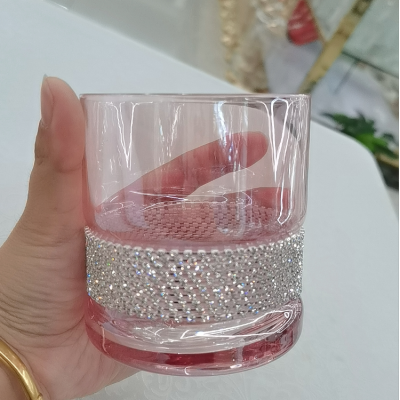 Internet Hot Recommended Stick-on Crystals Pink Series Water Cup