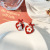Christmas Cartoon Sweet Ins Style Cute Earrings Princess on the Run Red Bow Eardrops Vintage Earrings Ear Clip