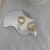 Korean Pearl Heart C- Shaped Earrings Women Ins Niche Design Retro Temperamental Cold Style Ear Studs Earrings