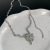 Water Green Heart-Shaped Zircon Stitching Necklace Female Summer Ins Trendy Light Luxury Minority Design High Sense Ornament