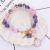 Original Korean Style Wild Blue San Crystal Bracelet Women's Sweet Clock Pink Crystal Jewelry Creative Gift Ornament Lot