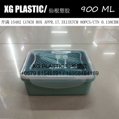 wheat straw lunch box rectangular 2 grid bento box with chopsticks spoon fashion style lunch case food container quality