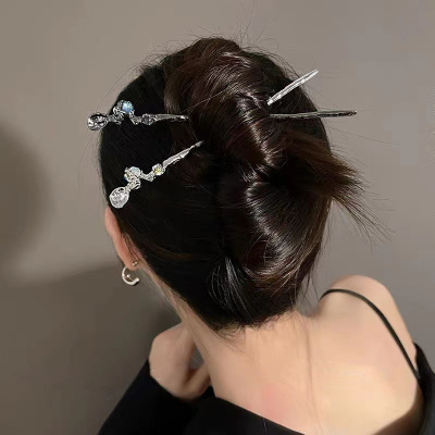 New Chinese Style Personalized Design Moonstone Hairpin Lunar Eclipse Series Hair Accessories Simple Modern Antique Hair Accessories Updo Pin