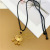 Hollow Cloud Longevity Lock Pendant Black Rope Necklace Female Vietnam Placer Gold Fu Character Bell Clavicle Chain No Color Fading