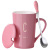 Hot Sale Alphabet Ceramics Mug Set with Cover Spoon Drinking Cup Couple Home Tea Cup [Cup Wholesale]]