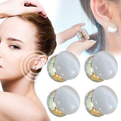 Longrui European and American Fashion High-Grade Painless Magnetic Opal Ear Clip Non-Piercing Earrings Pseudo Stud Earrings Earrings for Women