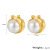 Vintage Hepburn Style V-Shaped Open Double-Sided Pearl Stud Earrings Elegant High Sense 925 Silver Pin Earrings Temperament Female Earrings