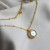 INS Retro Easy Matching Baroque Freshwater Mother Pearl Shellfish Necklace Elegant Button Design Clavicle Chain in Stock