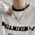 Irregular Ring Zircon Couple Necklace Female Ins Cold Style Niche Hip Hop Unisex Style Titanium Steel Clavicle Chain Male