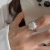 Milk Niche Design Irregular Metal Cold Style Ring Female Personality All Match Index Finger Pearl Ring
