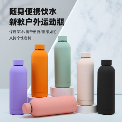 2022 New 304 Stainless Steel Small Mouth Sports Bottle Outdoor Sports Car Portable Thermos Cup Brazil Water Bottle