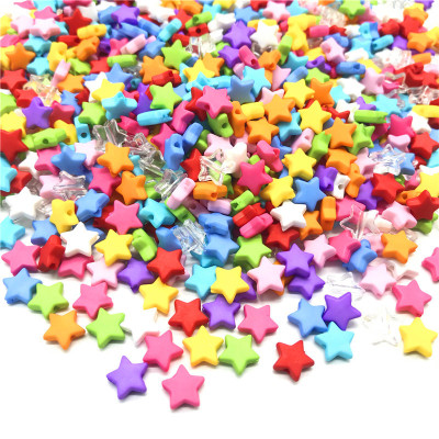 100 Pcs/pack Acrylic Candy Color Five-Pointed Star Beads Colored Frosted XINGX Scattered Beads DIY Ornament Accessories