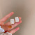 Silver Needle Pink Geometric Dripping Square Alphabet Letter Earrings Ins Niche Earrings Simple Temperamental All-Match Earrings for Women