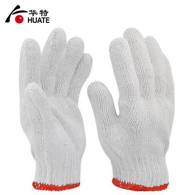 Labor Protective Cotton Gloves White Coarse Cotton Yarn Wear-Resistant Non-Slip Anti-Sweat Labor Gloves Yarn Glove Labor Protection Work Gloves