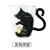 Cartoon Glass Cat Cup Heat-Resistant Borosilicate Milk Cup with Handle Modeling Juice Breakfast Glass Cup Printing