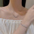Refined Zircon Bow Necklace Women's Advanced Design Sense Niche Temperament Clavicle Chain Same Style All-Matching Bracelet Jewelry