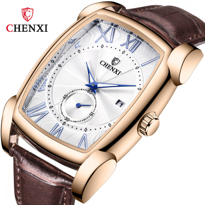 Chenxi Chenxi Watch Wholesale Quartz Watch Square Watch Men's Best-Seller on Douyin Waterproof Non-Mechanical Watch