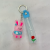 Creative Cartoon Rabbit Flexible Rubber Key Chain Rabbit Stereo Doll Pendant