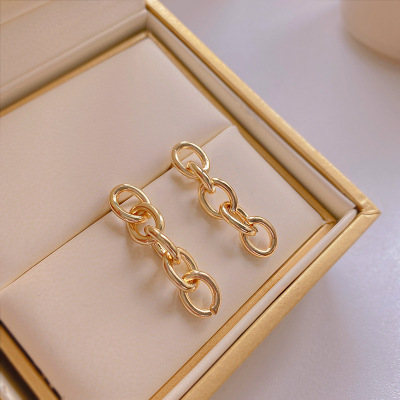 925 Silver Needle High-Grade Light Luxury Chain Tassel Earrings 2022 New Fashion Ins Temperament Goddess Style Stud Earrings for Women