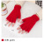 Korean Style Black Autumn and Winter Wool Half Finger Gloves Knitted Pure Color Warm Keeping Men's and Women's Writing Work Half Gloves