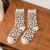 Leopard Print Wool Socks Women's Fleece-Lined Extra Thick Thermal Socks Leopard Print Tube Socks Long Socks Maternity Socks Little Red Book Recommendation