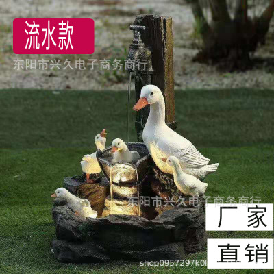 Cross-Border Hot Sale Popular Resin Crafts Duck Squirrel Solar Water Garden Art Decoration Statue