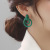 Silver Needle Green Geometric Exaggerated Earrings French Style Design Ear Stud Earring Elegant and Personalized Earrings Female 2022