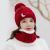 Autumn and Winter Hat Scarf Two-Piece Set Women's Fleece-Lined Scarf Fluffy Ball Cap Sweet Knitted Pullover Earflaps Cap