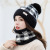 Hat Female Winter Woolen Hat plus Fluff Knitted Hat Warm Ear Protection Bandana Two-Piece Set Fluffy Ball Cap Sleeve Cap