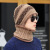 New Korean Style Men's and Women's Adult Scarf and Hat Suit Knitted Wool plus Velvet Outdoor Keep Warm Cold-Proof Sleeve Cap