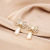 Silver Needle Ins Style Light Luxury Minority Bow Flower Chain Pearl Stud Earrings Geometric Small Bell Earrings Earrings