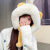 Korean Style Cute Women's Fur Warm Cap with Ears Outdoor Leisure Autumn and Winter Thermal Head Cover Hat Factory Direct Sales