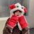 New Women's Autumn and Winter Women's Cotton Velvet Cute Cartoon Color Matching Gloves Scarf Hat One-Piece Suit Fashion