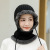 Autumn and Winter Wool Hat Twist Drawstring Ear Protection plus Velvet Warm Knitted Hat Female Cycling Sleeve Cap