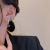 Zhao Lusi Same Style Purple Flower Earrings 925 Silver Summer Mori Style High Sense Stringed Pearls Ear Studs Sweet Ear